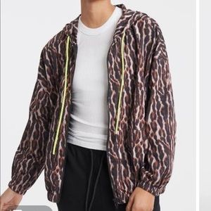 Leopard windbreaker jacket worn once. Athleisure windbreaker shell
